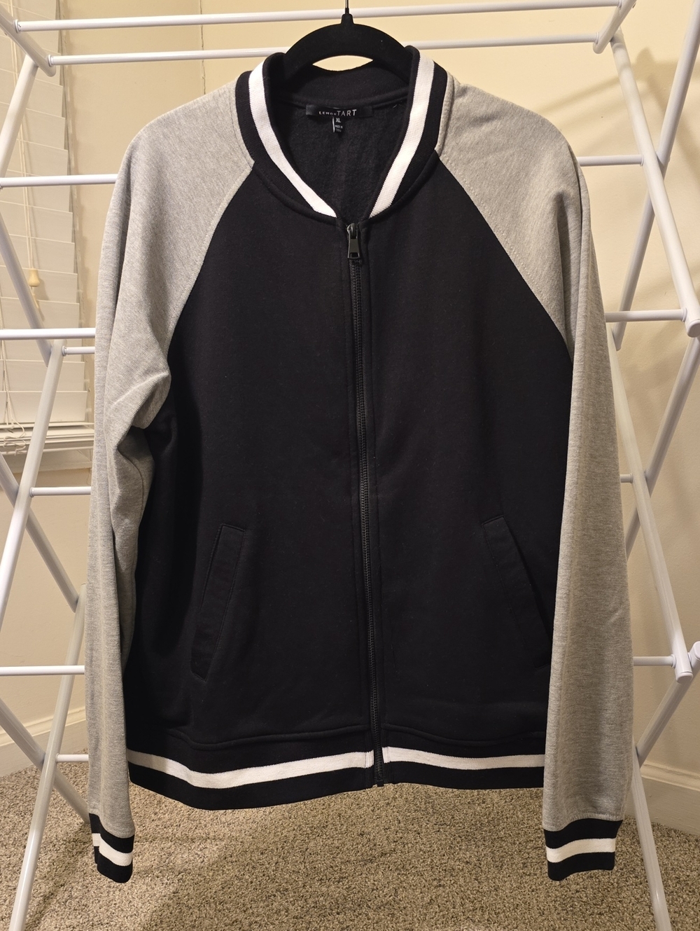 Lemon Tart Black Jacket with Gray Raglan Sleeves